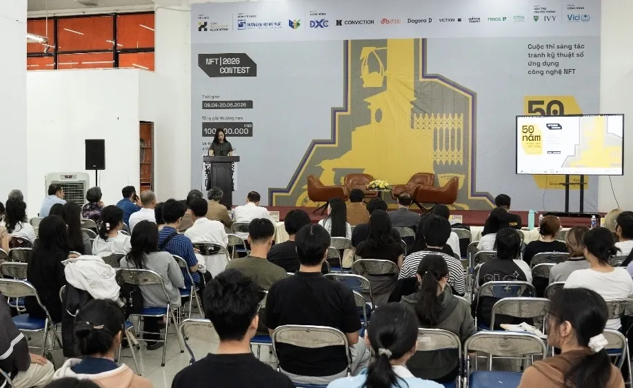 Đông đảo nghệ sĩ, sinh viên tham dự lễ công bố Cuộc thi Sáng tác tranh kỹ thuật số ứng dụng công nghệ NFT