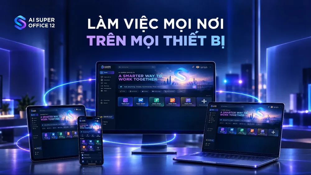 Bộ giải pháp ứng dụng văn phòng thế hệ mới mang tên AI Super Office 12 tạo một Hệ điều hành công việc hợp nhất.