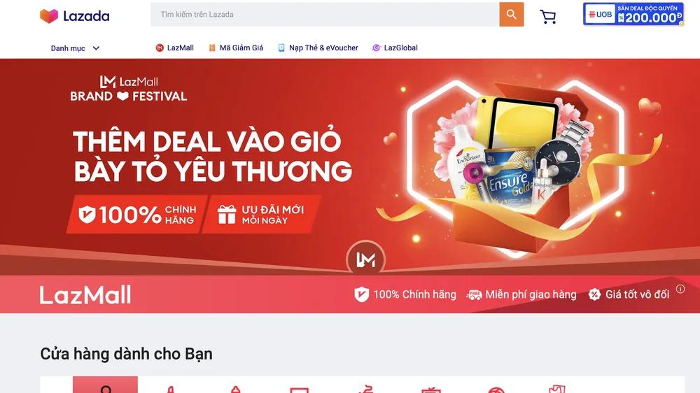  LazMall đã tạo sự yên tâm cho người mua sắm online khi mua hàng chính hãng quốc tế.