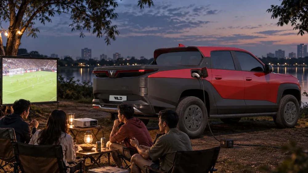 Bán tải điện VF Wild chạy tới 1.000 km không cần sạc