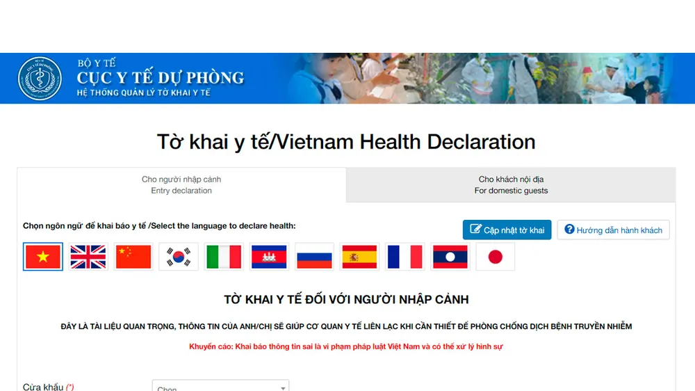 Kiểm tra khai báo y tế du lịch ở các cơ sở lưu trú trên toàn quốc