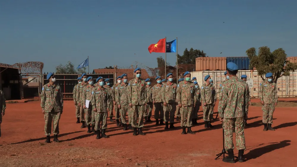 Cờ Tổ quốc tung bay ở Nam Sudan trong ngày đầu năm mới 2022