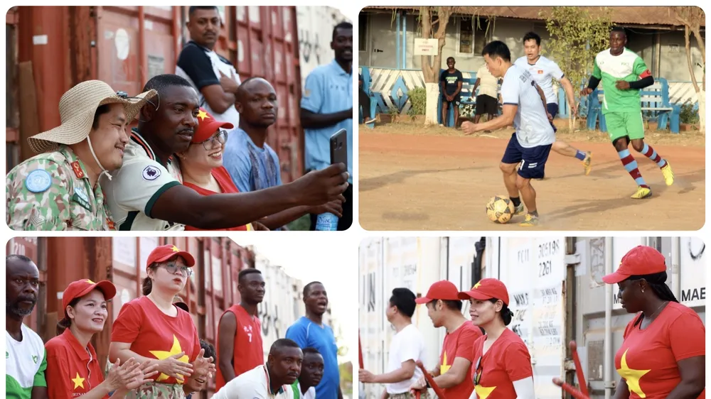 Từ Nam Sudan, những người lính mũ nồi xanh đã tổ chức nhiều hoạt động thể thao. Ảnh: NGUYỄN ĐẢM