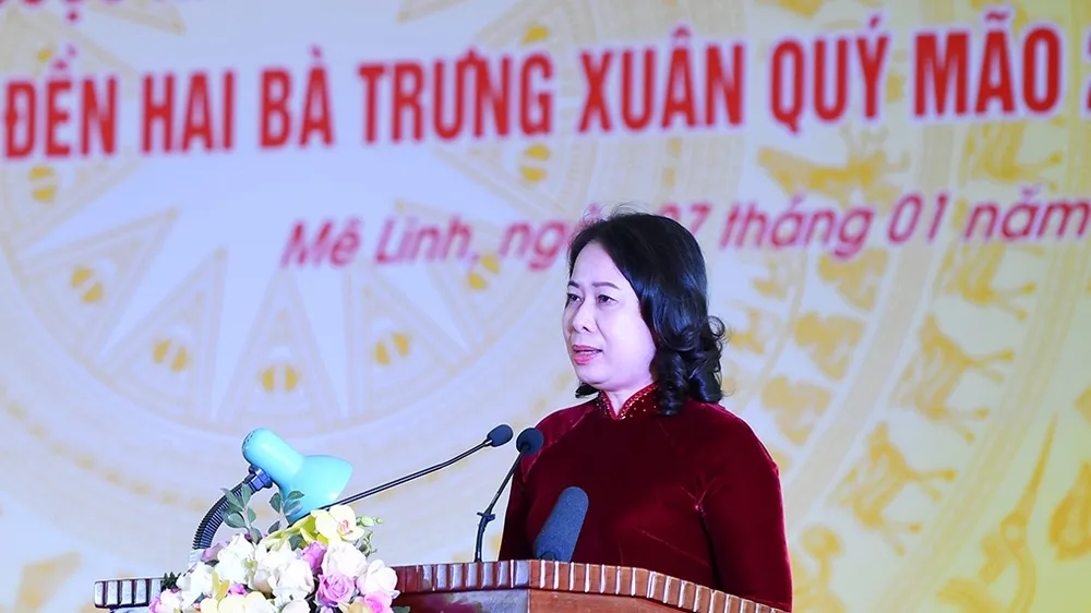 Quyền Chủ tịch nước Võ Thị Ánh Xuân dự lễ kỷ niệm 1.983 năm cuộc khởi nghĩa Hai Bà Trưng