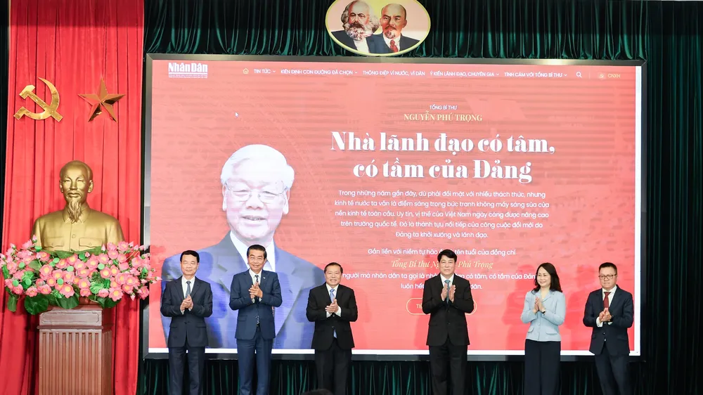 Khai trương Trang thông tin đặc biệt về Tổng Bí thư Nguyễn Phú Trọng. Ảnh: VIẾT CHUNG