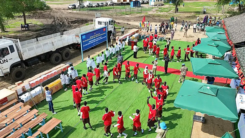 Trường Tiểu học Minyang tại Abyei đã được sửa chữa. Ảnh: VĂN QUYẾT