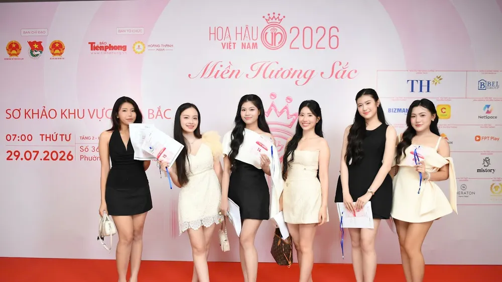 Các thí sinh tham dự vòng Sơ khảo khu vực phía Bắc cuộc thi Hoa hậu Việt Nam 2026. Ảnh BTC