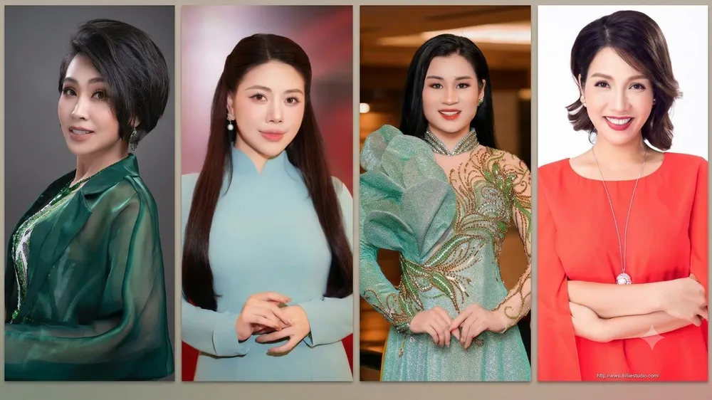 Bốn trong số các nữ nghệ sĩ tham gia đêm nhạc “Từ Thiên thai đến Ở trọ…”. Ảnh BTC cung cấp