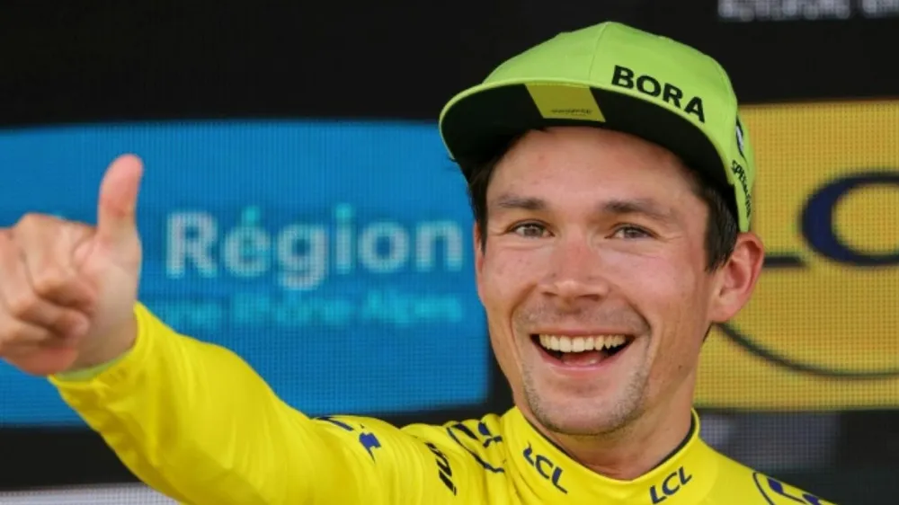 Primoz Roglic vui mừng với chiến thắng thứ hai