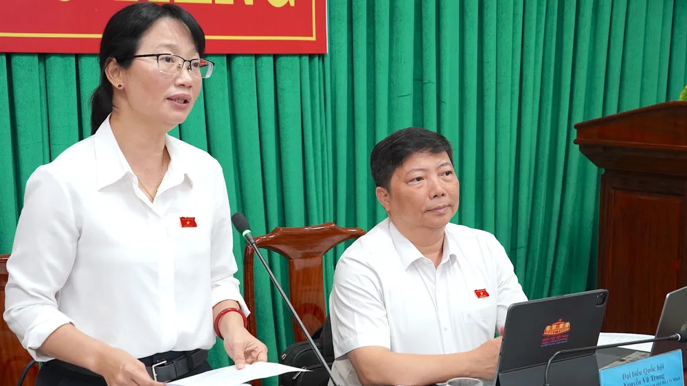 Phó Trưởng Đoàn ĐBQH TPHCM Trần Thị Diệu Thúy chủ trì buổi giám sát. QUANG HUY