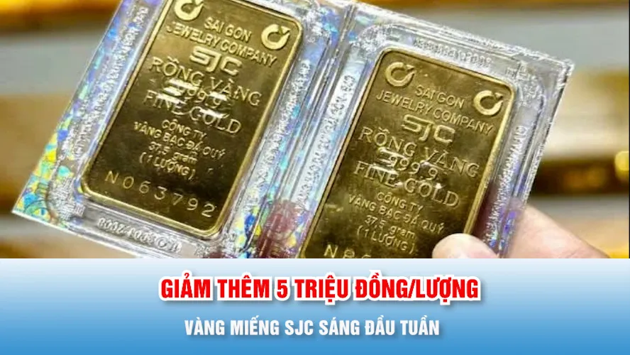 Podcast bản tin trưa 2-2: Vàng miếng SJC sáng đầu tuần giảm thêm 5 triệu đồng/lượng