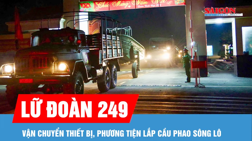 Gấp rút lắp cầu phao sông Lô, đảm bảo đi lại cho người dân dịp tết