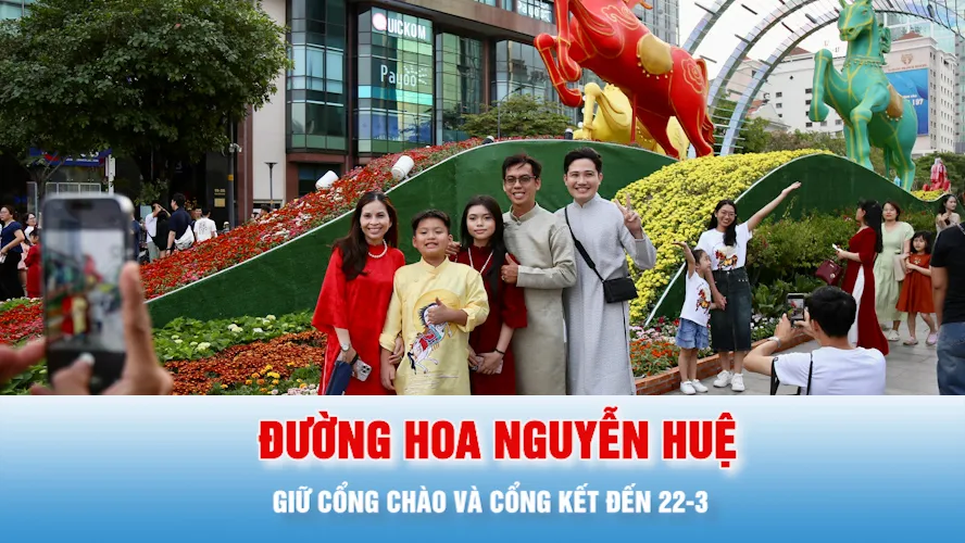 Podcast bản tin tối 22-2: Cổng chào và cổng kết Đường hoa Nguyễn Huệ được giữ đến 22-3