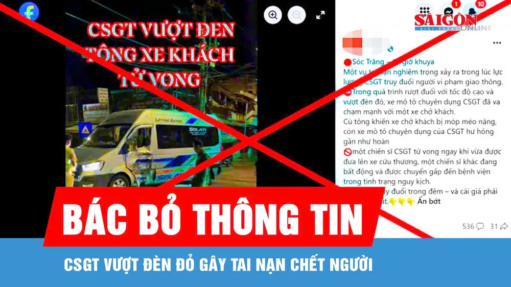 Bác bỏ thông tin CSGT vượt đèn đỏ gây tai nạn chết người