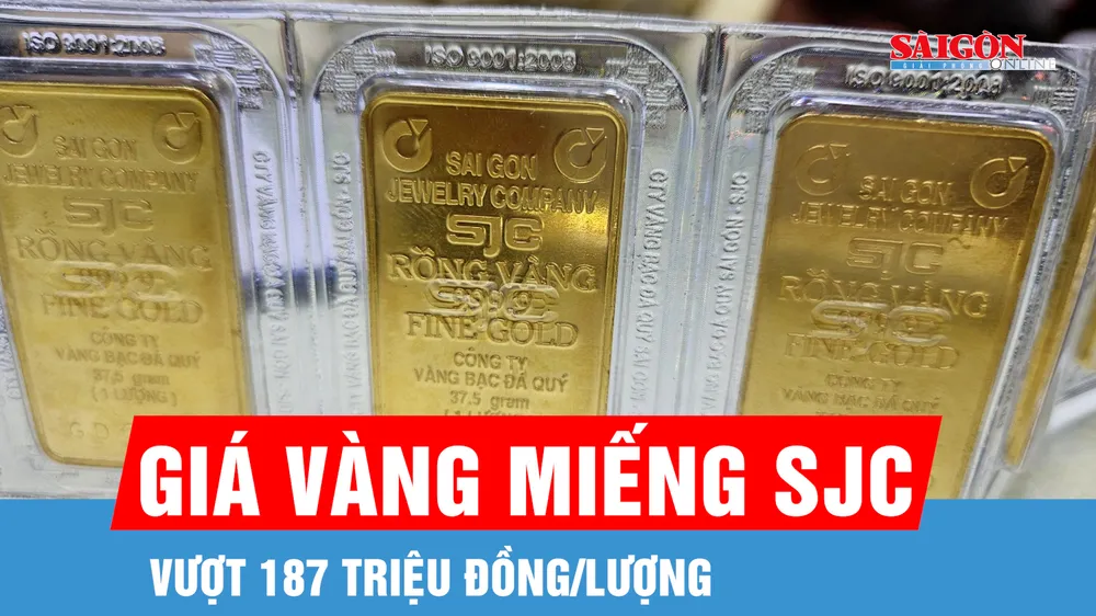  Giá vàng miếng SJC sáng nay vượt 187 triệu đồng/lượng
