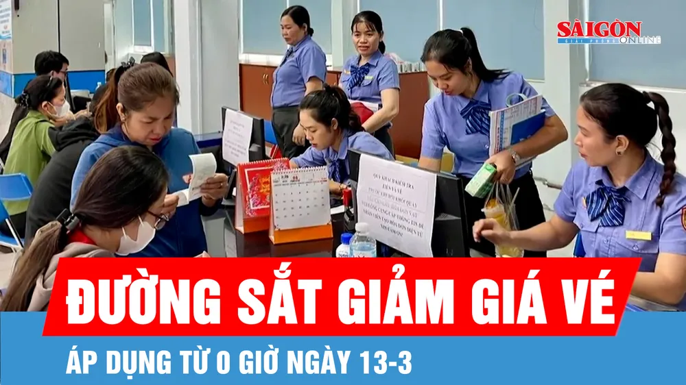 Đường sắt giảm giá vé hành khách và giá cước vận chuyển hàng hóa từ 0 giờ ngày 13-3