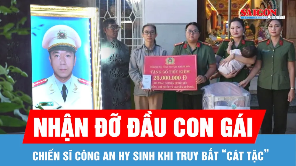Nhận đỡ đầu con gái chiến sĩ công an hy sinh khi truy bắt “cát tặc”