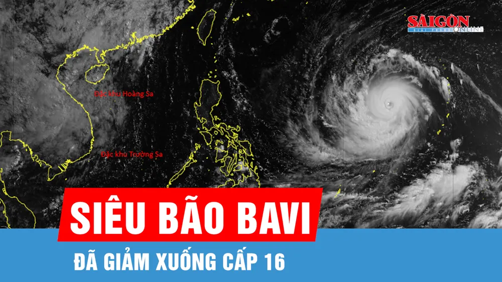 Siêu bão Bavi đã giảm 1 cấp từ sáng 7-7