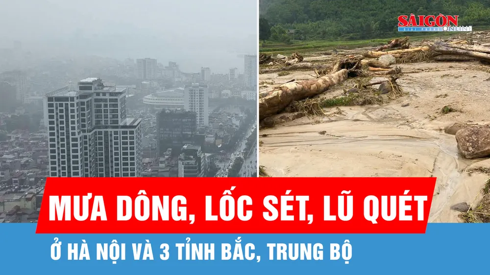 Cảnh báo mưa dông kèm lốc sét ở Hà Nội, lũ quét, sạt lở đất 3 tỉnh Bắc, Trung Bộ