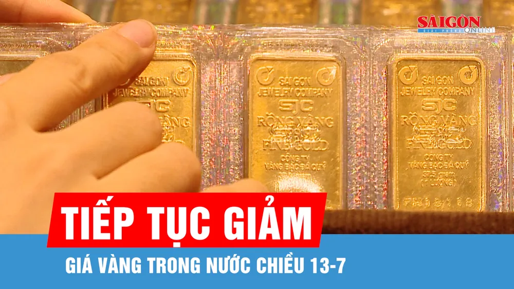 Chiều 13-7, giá vàng trong nước tiếp tục giảm