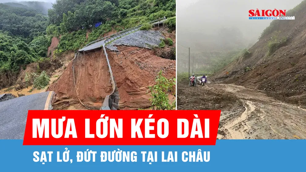 Mưa lớn kéo dài gây sạt lở, đứt đường tại Lai Châu