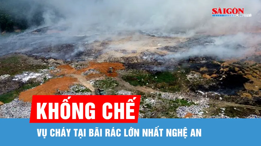 Khống chế vụ cháy tại bãi rác lớn nhất Nghệ An