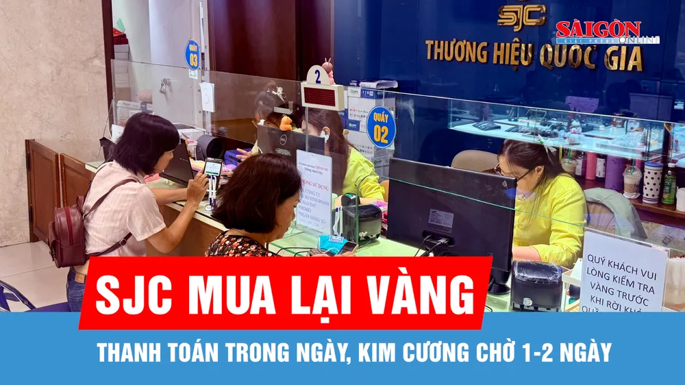 SJC mua lại vàng, thanh toán trong ngày; kim cương chờ 1-2 ngày