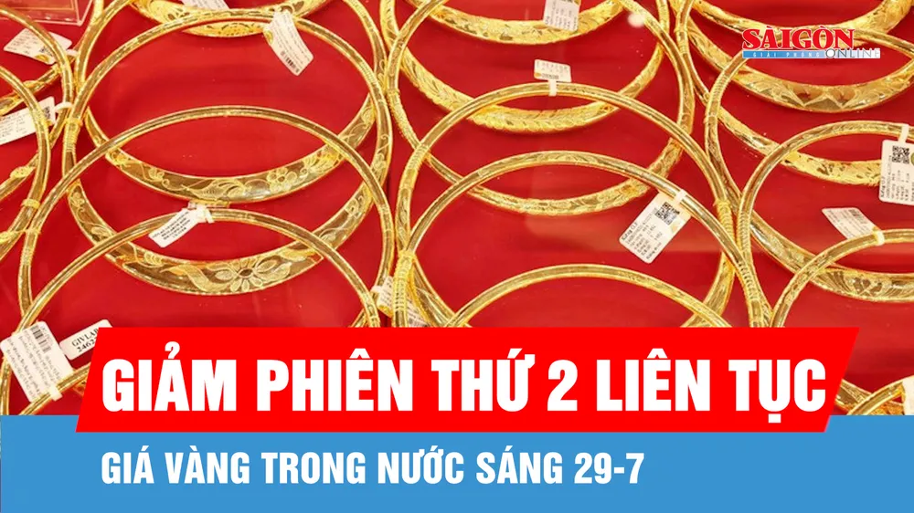 Sáng 29-7: Giá vàng trong nước giảm phiên thứ 2 liên tục