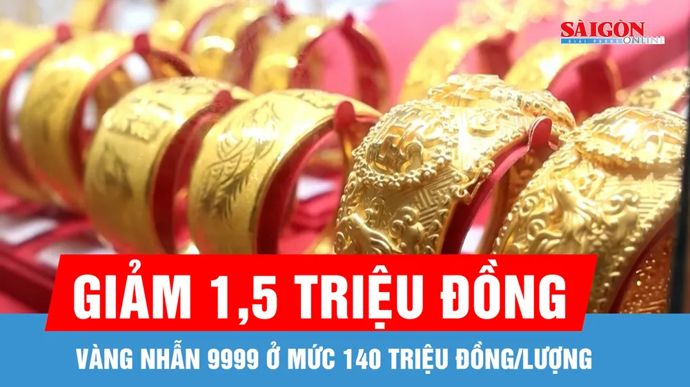 Sáng 4-8, vàng nhẫn 9999 giảm 1,5 triệu đồng/lượng