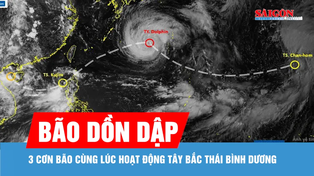Ba cơn bão cùng hoạt động ở Tây Bắc Thái Bình Dương