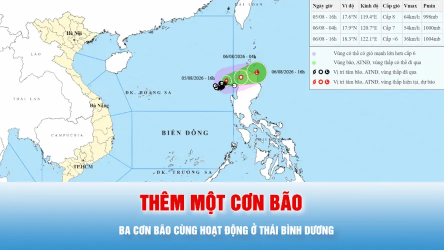 Podcast bản tin tối 5-8: Thêm một cơn bão mới hình thành, ba cơn bão cùng hoạt động ở Tây Bắc Thái Bình Dương 