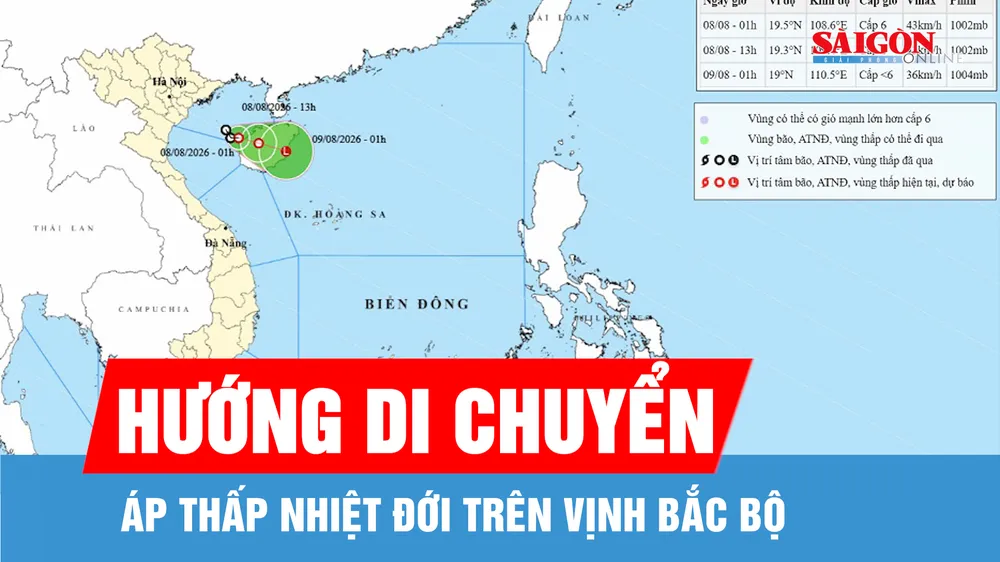 Áp thấp nhiệt đới trên vịnh Bắc bộ, ít có khả năng mạnh lên thành bão
