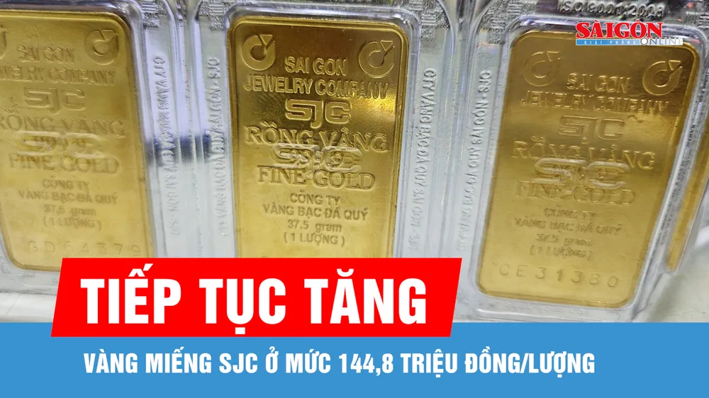 Sáng 17-8, giá vàng tiếp tục tăng
