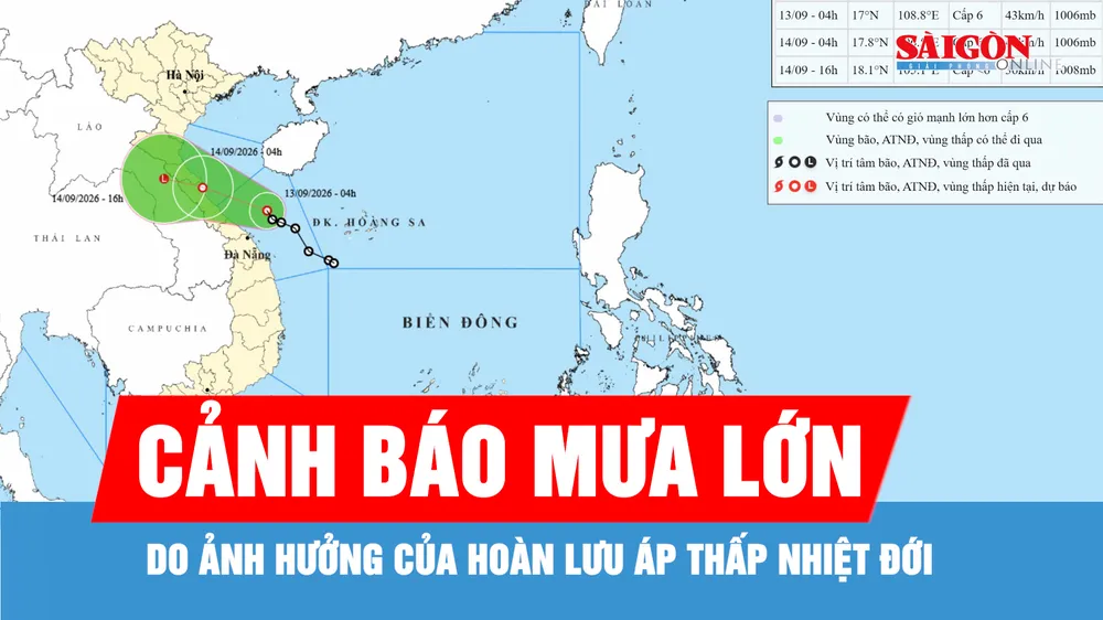 Áp thấp nhiệt đới vào vùng biển Trung bộ, cảnh báo mưa lớn