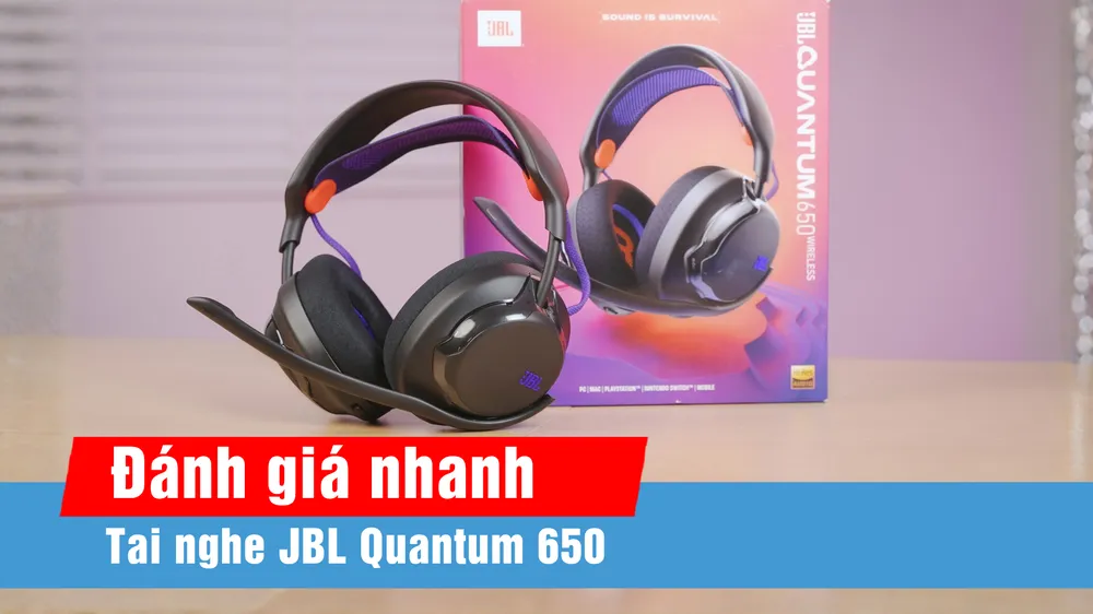 JBL Quantum 650: Tai nghe gaming 45 giờ, hỗ trợ thay pin và linh kiện