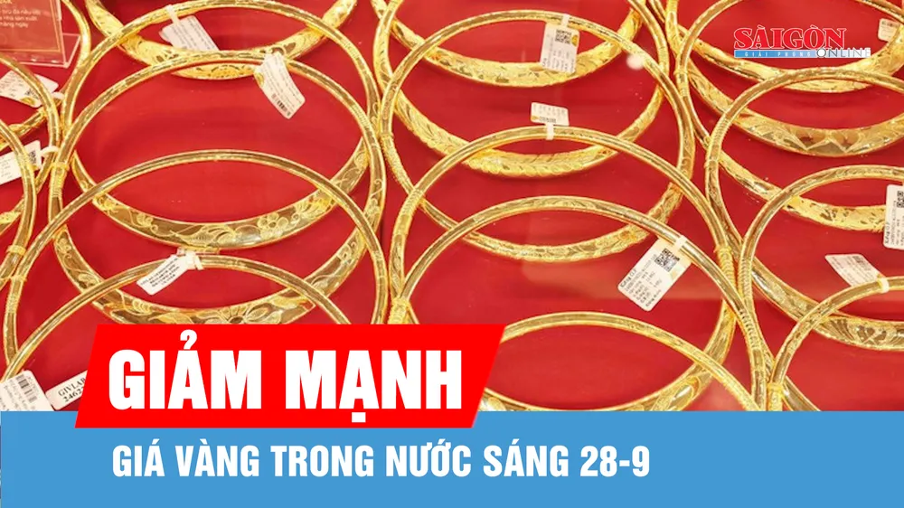Giá vàng trong nước sáng 28-9: Tiếp tục giảm mạnh