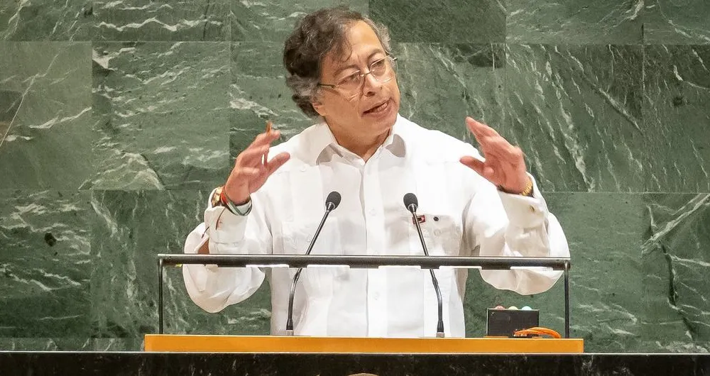 Tổng thống Colombia Gustavo Petro phát biểu trước Đại hội đồng Liên hợp quốc. Ảnh: UN NEWS