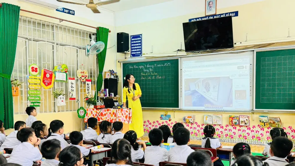 Học sinh Trường Tiểu học Thuận Kiều (phường Đông Hưng Thuận, TPHCM) trong giờ học. Ảnh minh họa.