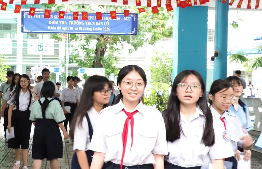 Thí sinh tham gia tuyển sinh lớp 10 năm học 2026-2027 tại điểm thi THCS Bàn Cờ 