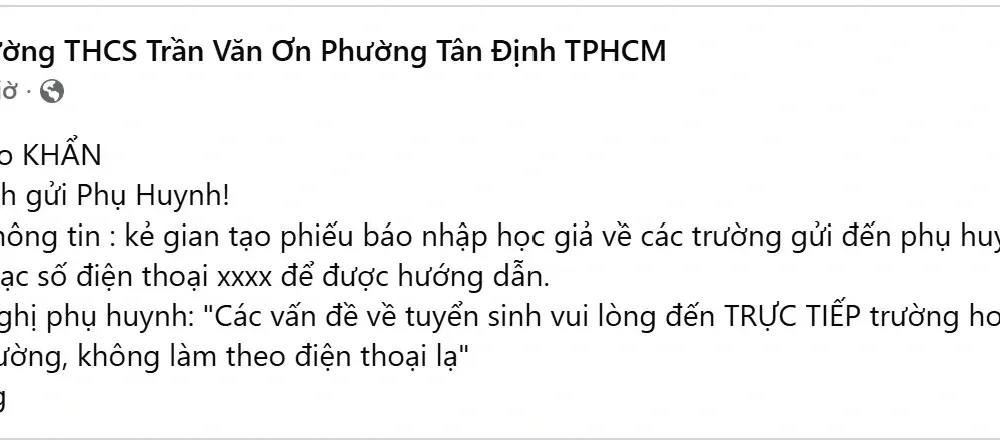 Cảnh báo chiêu lừa đảo mới về nộp hồ sơ tuyển sinh đầu cấp