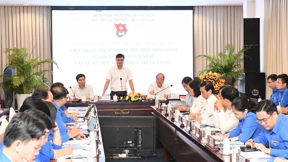Hội thảo khoa học “Thực trạng nội dung, phương thức hoạt động của Đoàn TNCS Hồ Chí Minh và các tổ chức thanh thiếu nhi Việt Nam” tại khu vực miền Nam. Ảnh: VIỆT DŨNG 