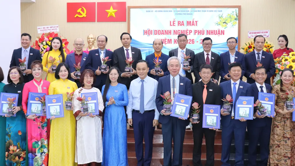 Ban Chấp hành Hội Doanh nghiệp phường Phú Nhuận nhiệm kỳ 2026 - 2031, ra mắt chiều 1-2