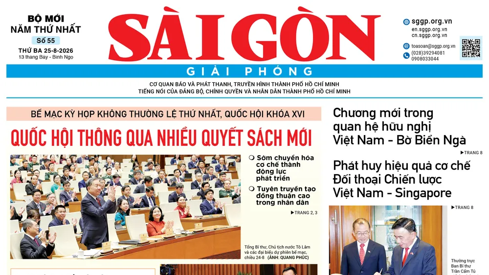 BÁO SÀI GÒN GIẢI PHÓNG - NGÀY 25/8/2026
