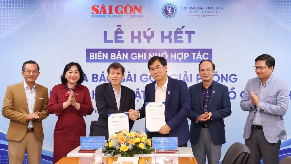 Báo Sài Gòn Giải Phóng và Trường Đại học Luật TPHCM ký kết Biên bản ghi nhớ hợp tác