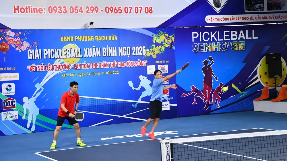 Giải Pickleball phường Rạch Dừa: Vận động hơn 300 triệu đồng chăm lo tết người khó khăn 