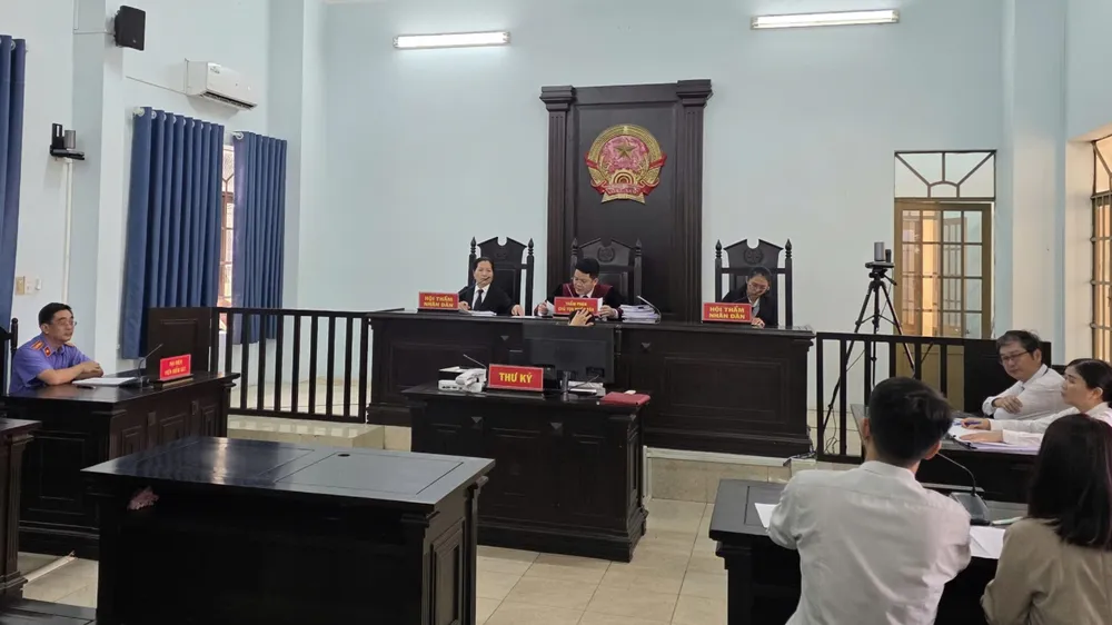 Phiên xét xử vụ kiện dân sự công ích đầu tiên tại TPHCM. Ảnh: SONG MAI