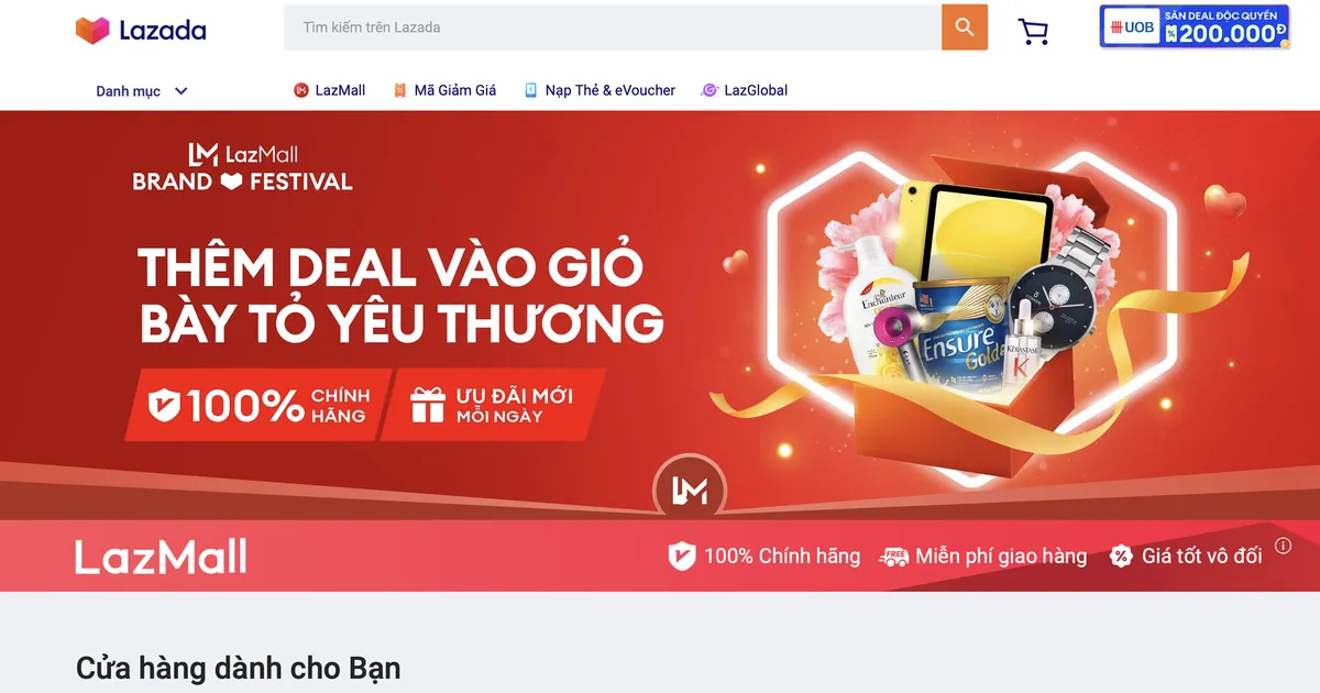 Tổng giá trị giao dịch LazMall tăng hơn 10 lần trong đợt siêu Sale 9-9