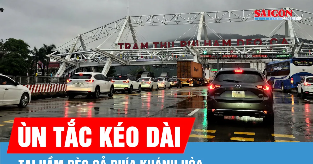 Kẹt xe kéo dài ở cửa hầm Đèo Cả phía Khánh Hòa - BÁO SÀI GÒN GIẢI PHÓNG