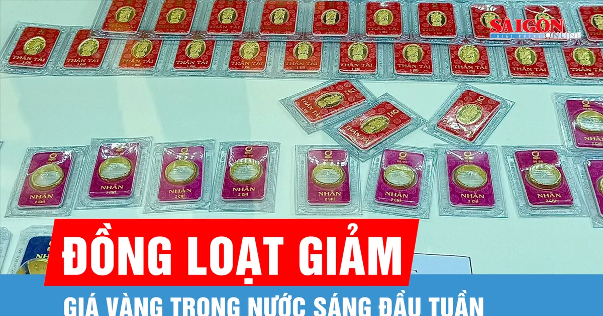 Giá vàng đồng loạt giảm vào sáng 10/8