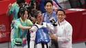 Nữ võ sĩ Panipak Wongpattanakit vô địch hang 49kg nữ ở môn taekwondo tại ASIAD 19 và bảo vệ thành công HCV từ ASIAD 18. Ảnh: SSP